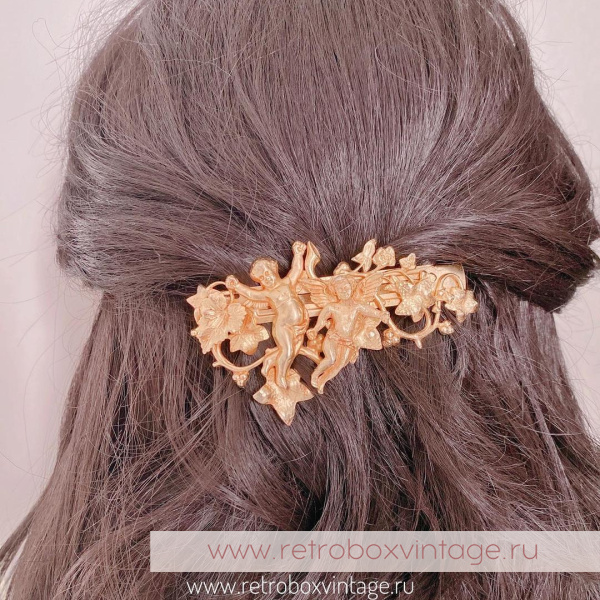 KIRKS FOLLY Заколка-автомат для волос «Два купидона»