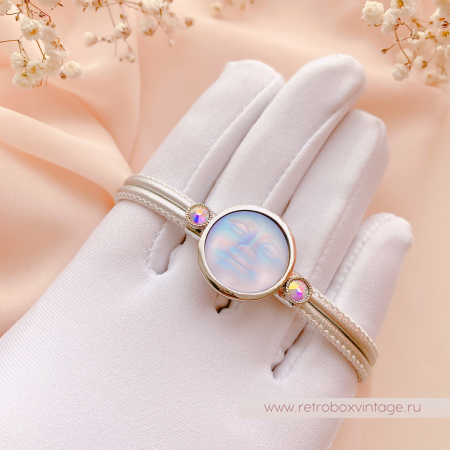 KIRKS FOLLY Браслет «Лунный свет: лавандовая в серебре на кожаном ремешке»