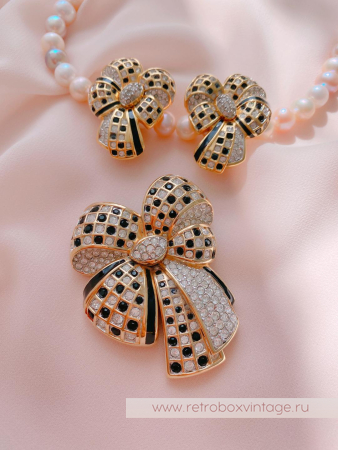 SWAROVSKI Брошь «Кристальный шахматный бант»