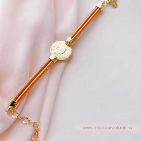 KIRKS FOLLY Браслет «Лунный свет: аметистовая в золоте на кожаном ремешке»