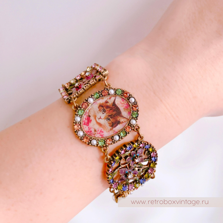 SWEET ROMANCE Браслет "Кошки и цветы"