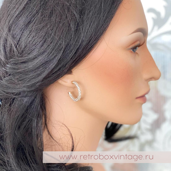 RALPH LAUREN / LAUREN Серьги «Кристальная дорожка: золото»