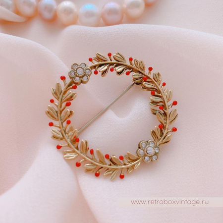 MICHAEL MICHAUD Брошь «Рождественский веночек»