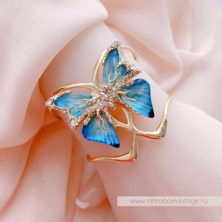 ALEXIS BITTAR Браслет каф «Голубая бабочка jardin mistere»