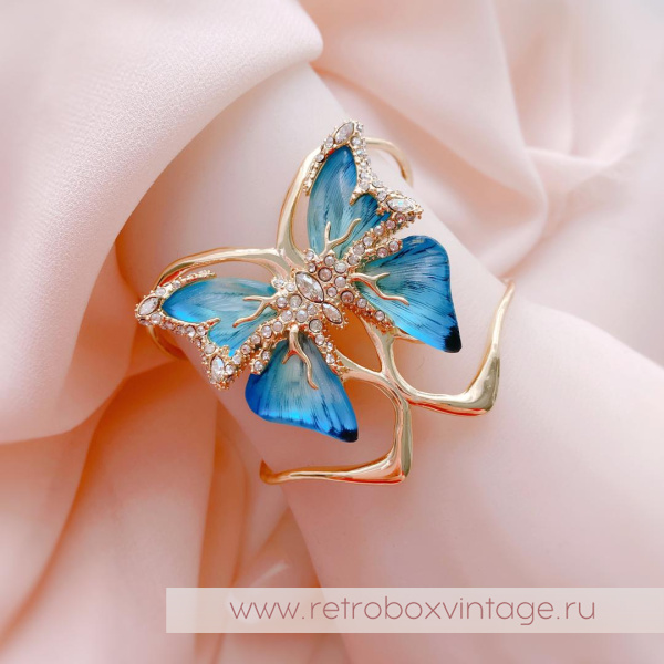 ALEXIS BITTAR Браслет каф «Голубая бабочка jardin mistere»