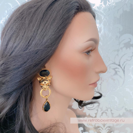 GRAZIANO Клипсы «Хищные кошки леопарды»