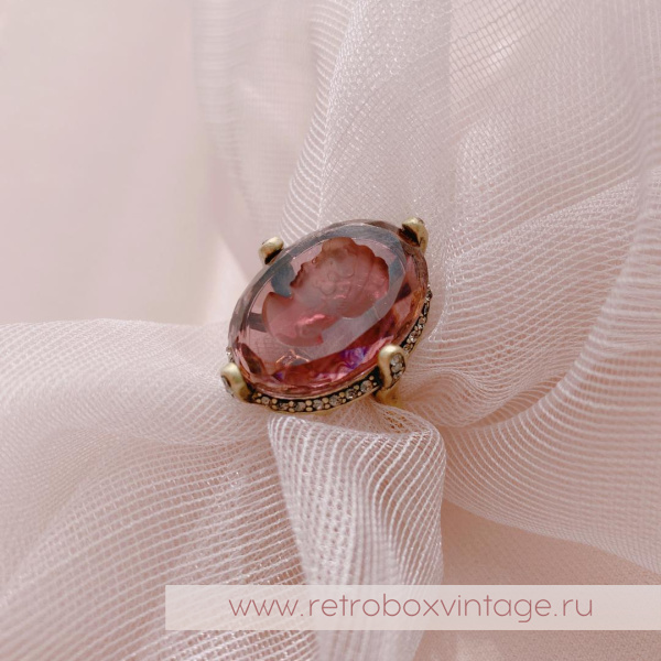 SWEET ROMANCE Кольцо «Богиня с инталией: аметист в бронзе» размер 8
