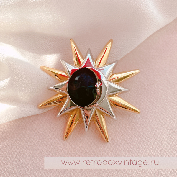 LIZ CLAIBORNE Брошь "Солнце, луна и звезда"
