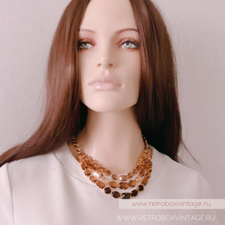 CAROLEE Ожерелье «Кристальная амбра: три ряда»