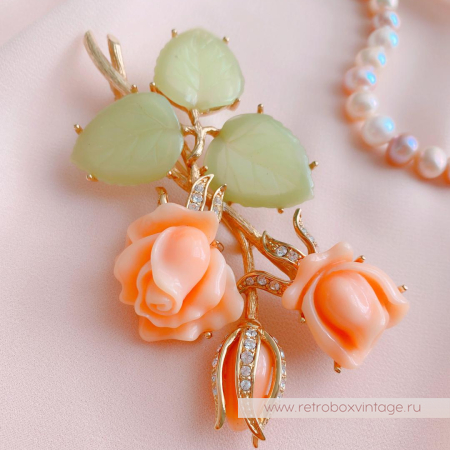 NOLAN MILLER Брошь «Коралловые розы»