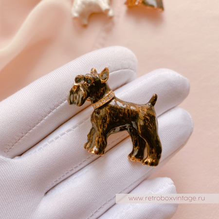 ERWIN PEARL Брошь «Собака шотландский терьер»