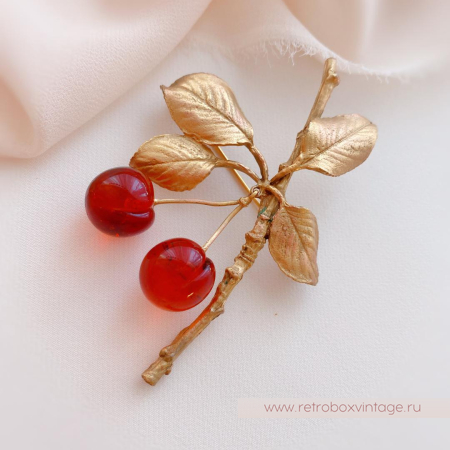 MICHAEL MICHAUD Брошь «Вишня морелло золото»