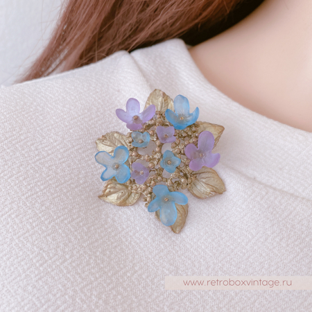 MICHAEL MICHAUD Брошь "Цветущая гортензия" большая