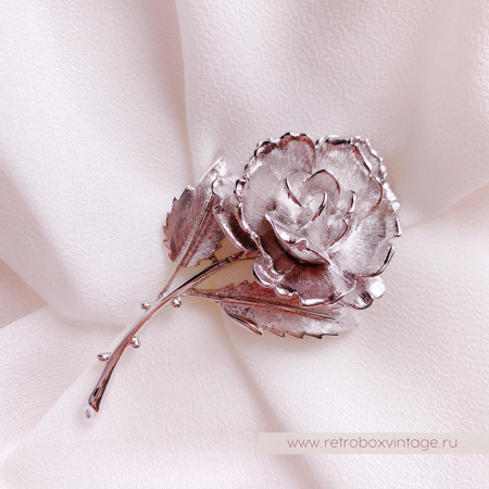 MONET Брошь «Серебристая роза»