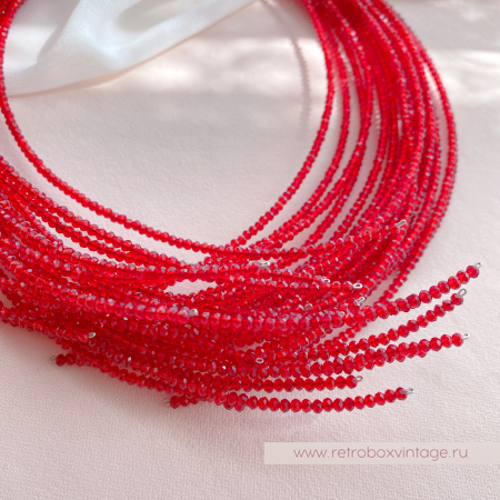 CH.ITALY Колье-трансформер «Брунелла: красный бархат» / лапы, ветви