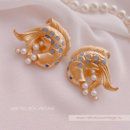 AVON / ELIZABETH TAYLOR Клипсы «Золотые рыбки: коллекция мерцающего моря»