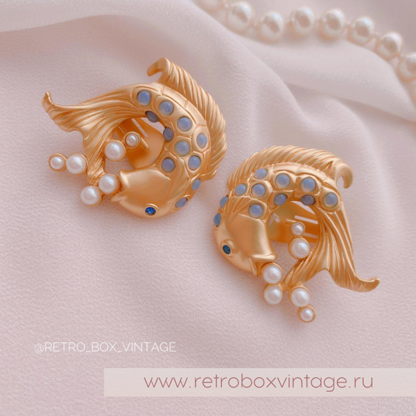 AVON / ELIZABETH TAYLOR Клипсы «Золотые рыбки: коллекция мерцающего моря»