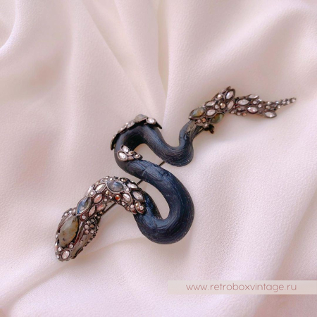 ALEXIS BITTAR Брошь «Имперская черная змея»
