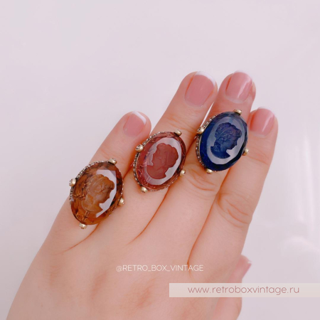 SWEET ROMANCE Кольцо «Богиня с инталией: аметист в бронзе» размер 8