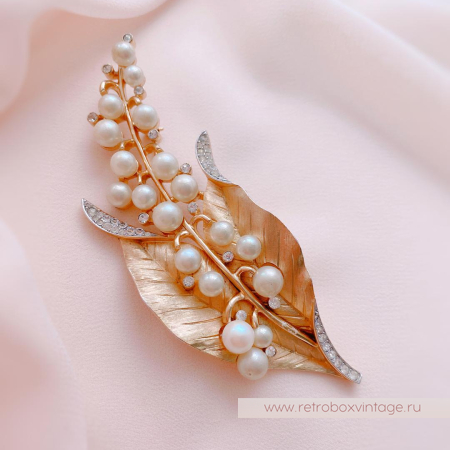 TRIFARI Брошь «Ландыши жемчужные»