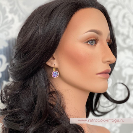 KIRKS FOLLY Кулон на кожаном шнуре «Водяная луна: фиолетовая»