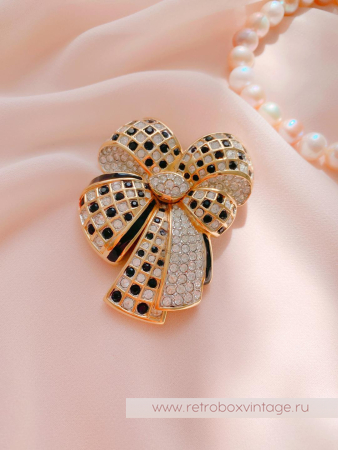 SWAROVSKI Брошь «Кристальный шахматный бант»