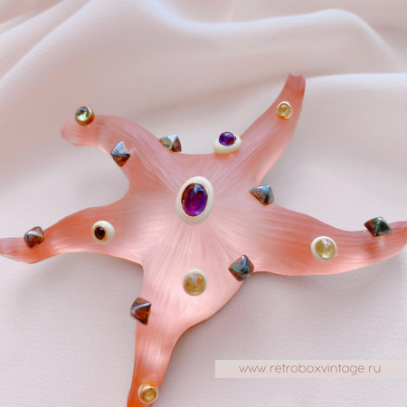 ALEXIS BITTAR Брошь «Морская звезда: коралловая»