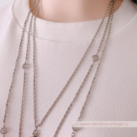 GOLDETTE Ожерелье «Афродита: дымчатая инталия в серебре»