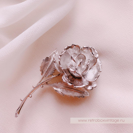 MONET Брошь «Серебристая роза»