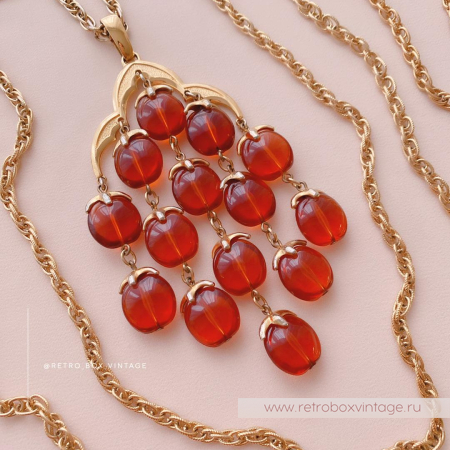 TRIFARI Комплект «Водопад: чайный в золоте»