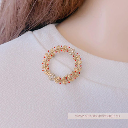 MICHAEL MICHAUD Брошь «Рождественский веночек»