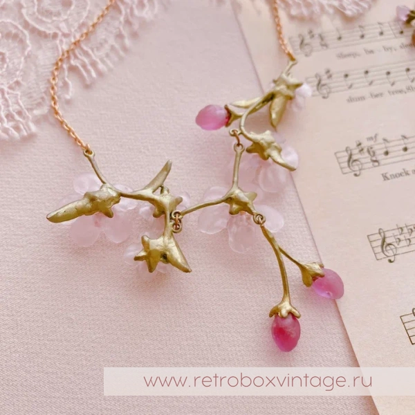 MICHAEL MICHAUD Колье "Нежная весна: цветы персика" крупные цветы