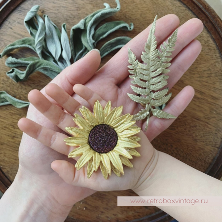 MICHAEL MICHAUD Брошь "Золотой подсолнух" (друза)