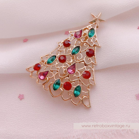 MONET Брошь «Кристальная елочка»