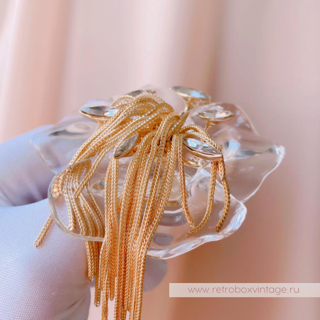 ALEXIS BITTAR Брошь «Орхидея Офелия - цветок воды» с цепочками