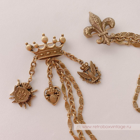 NO NAME Брошь-шатлен «Символы власти»