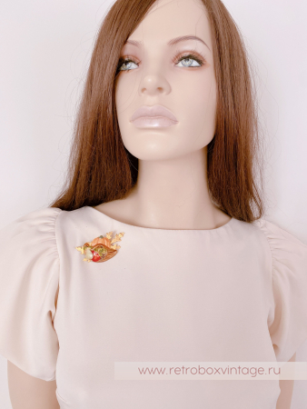JJ / JONET JEWELRY Брошь «Тыква с кукурузой: серебро» овощи