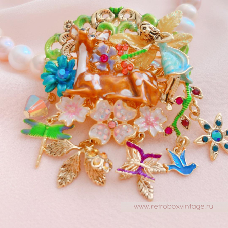 KIRKS FOLLY Брошь-кулон «Лесная фея и олененок» KIRKS FOLLY Брошь-кулон «Лесная фея и олененок»