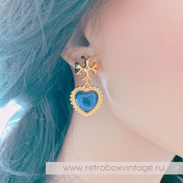 TORY BURCH Серьги «Сердце индиго» TORY BURCH Серьги «Сердце индиго»