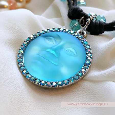 KIRKS FOLLY Колье на шнурах «Лунные узелки: голубая луна в серебре»