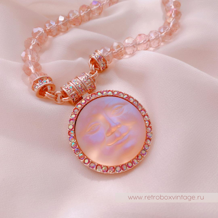 KIRKS FOLLY Браслет «Персиковая луна в розовом золоте» кожаный ремешок