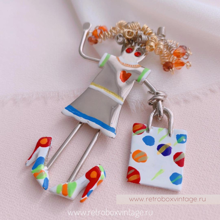 CARRETTE BY GANZ Брошь «Кудряшка модница»