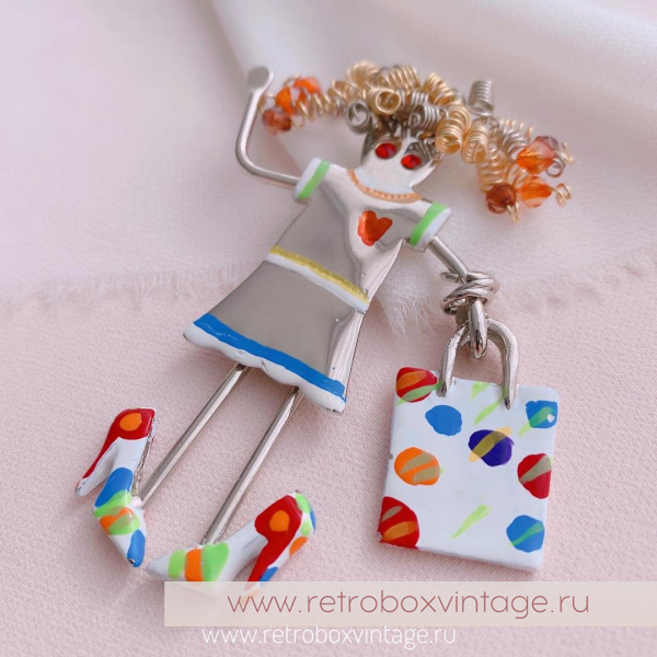 CARRETTE BY GANZ Брошь «Кудряшка модница»