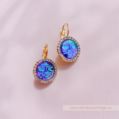 KIRKS FOLLY Серьги «Лунная гладь воды: фиолетовые в золоте»